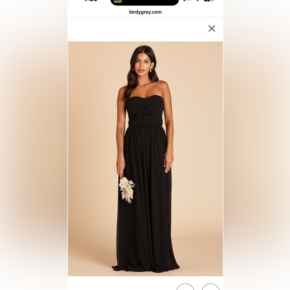 Versatile Birdy Grey Black Chiffon Grace Dress (no slit)